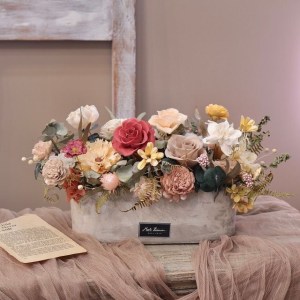 【遇見恆久】獨享的香頌永生玫瑰盆栽 開幕盆栽 共2款 | 限自取