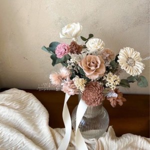 【遇見恆久】大地溫情永生玫瑰捧花 小捧花