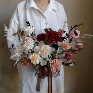 【遇見恆久】復古紅玫瑰的熱情擁抱永生玫瑰捧花