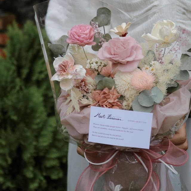 【遇見恆久】花裡有你永生玫瑰花束 雲朵花束:圖片 3