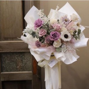 【遇見恆久】紫色情懷永生玫瑰花束 | 限自取