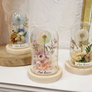 【遇見恆久】蒲公英永生花小玻璃罩 含盒 可刻字