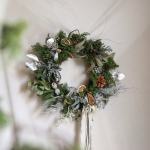 【遇見恆久】雪中花語日本進口永生不凋雪松花圈