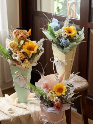 【遇見恆久】燦爛時光永生向日葵畢業花桶 畢業花束 共3色