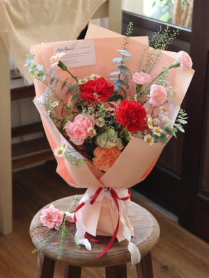 【遇見恆久】溫柔如初鮮花花束 紅色系 共2款