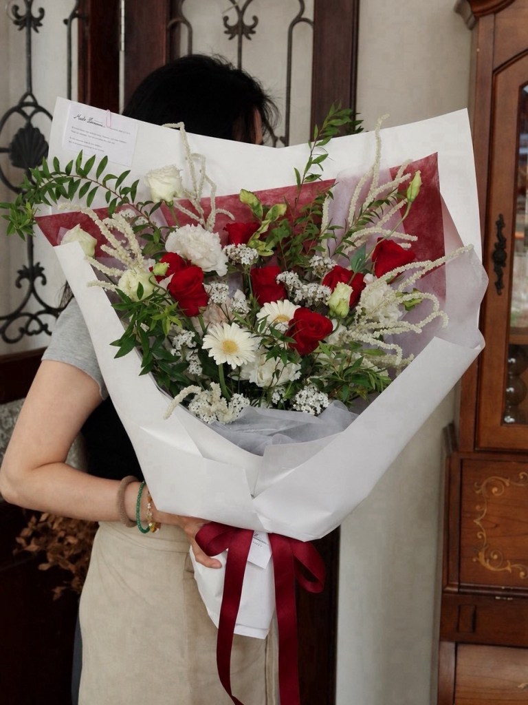 【遇見恆久】赤色浪漫紅玫瑰鮮花花束